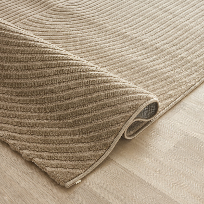 Short-pile rug Boho modern – Thin living room & bedroom rug with 3D high-low effect, easy to care for-zoom-