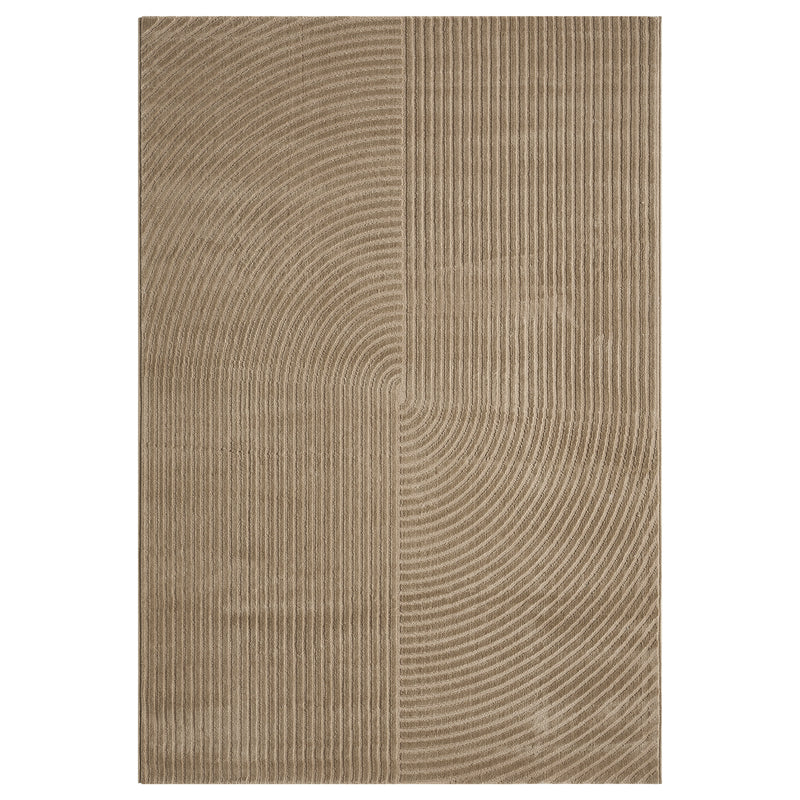 Short-pile rug Boho modern – Thin living room & bedroom rug with 3D high-low effect, easy to care for-zoom-