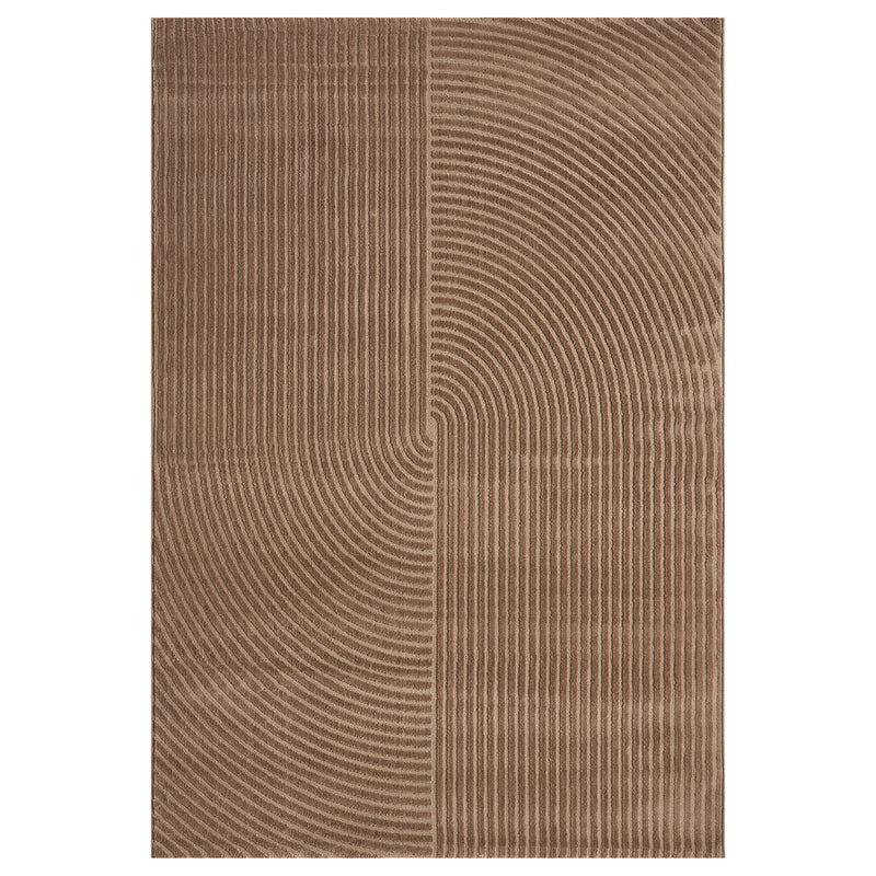 Short-pile rug Boho modern – Thin living room & bedroom rug with 3D high-low effect, easy to care for-zoom-