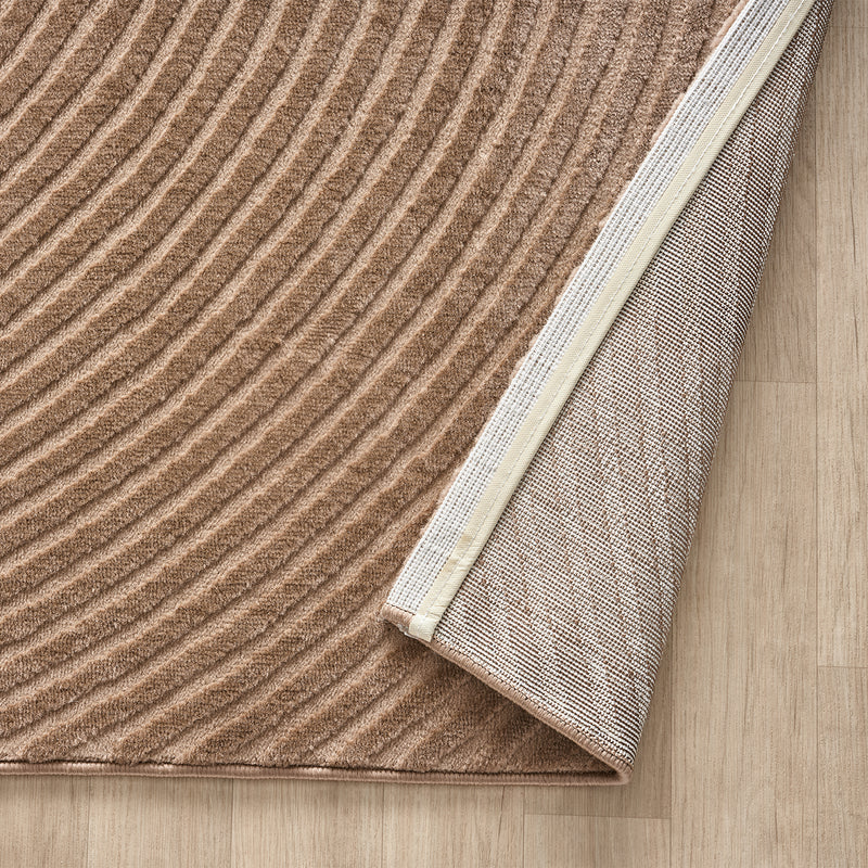 Short-pile rug Boho modern – Thin living room & bedroom rug with 3D high-low effect, easy to care for-zoom-