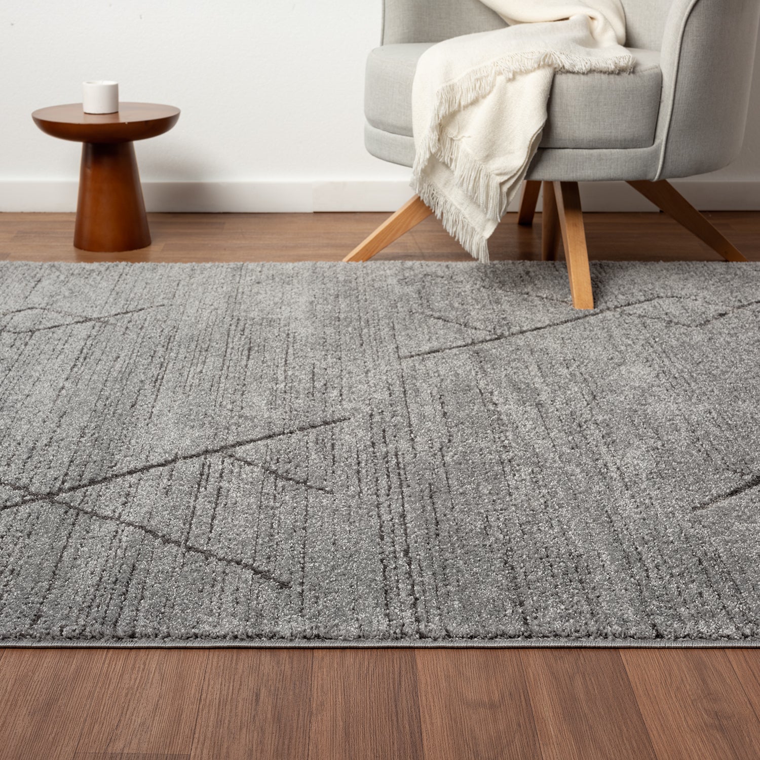 Kurzflor Teppich Skandinavisch Berberlook Wohnzimmer Schlafzimmer Modern Streifen-3