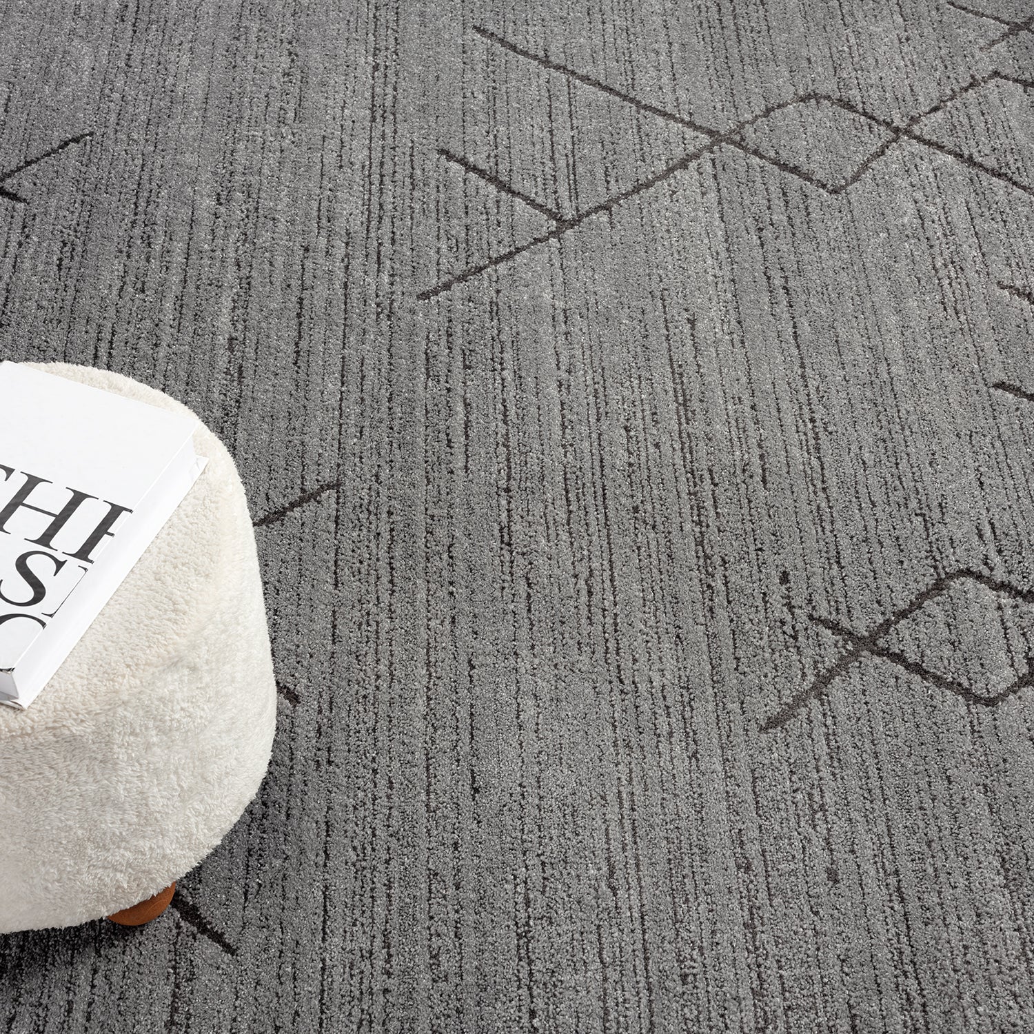 Kurzflor Teppich Skandinavisch Berberlook Wohnzimmer Schlafzimmer Modern Streifen-2