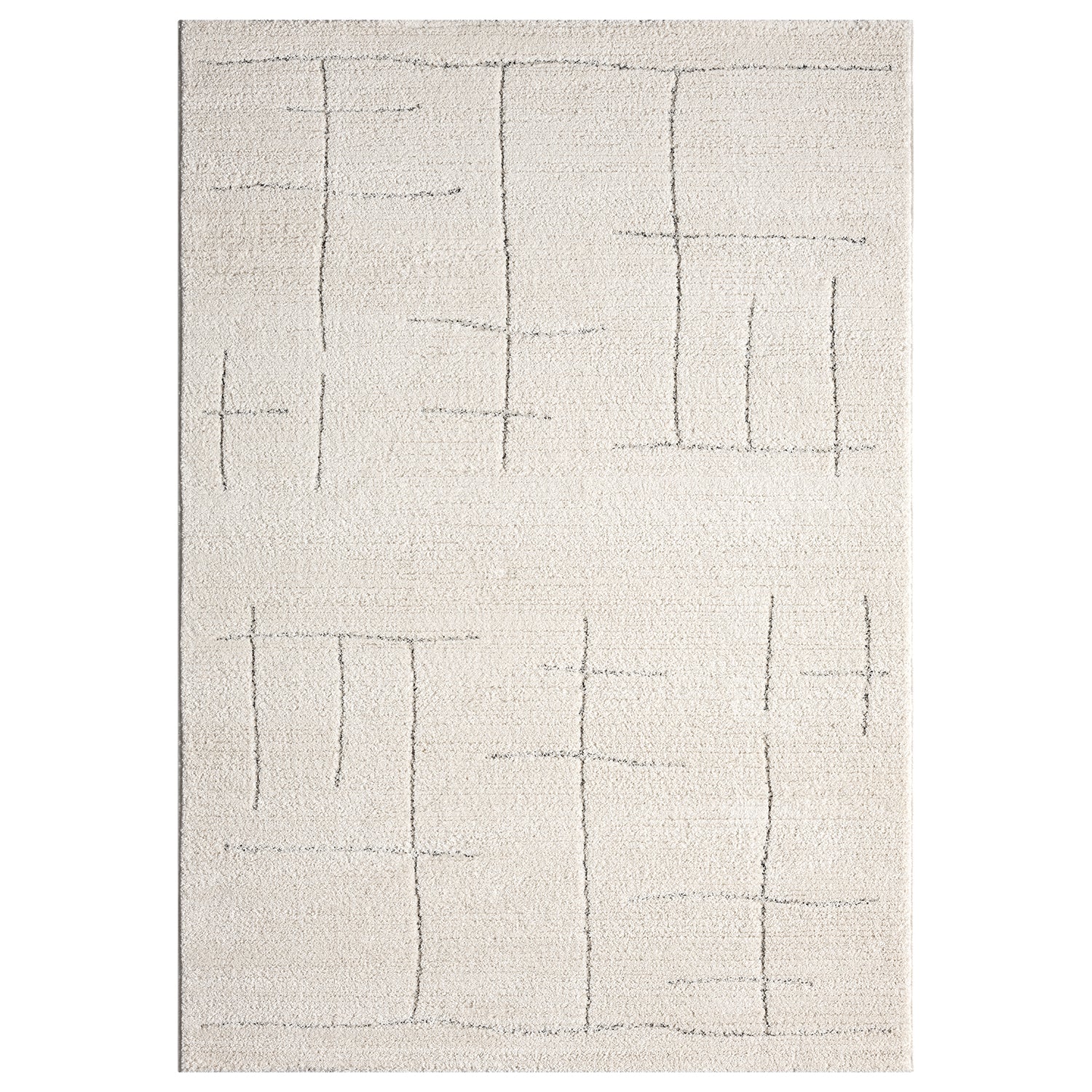 Kurzflor Teppich Skandinavisch Wohnzimmer Schlafzimmer Boho Optik Weich Streifen