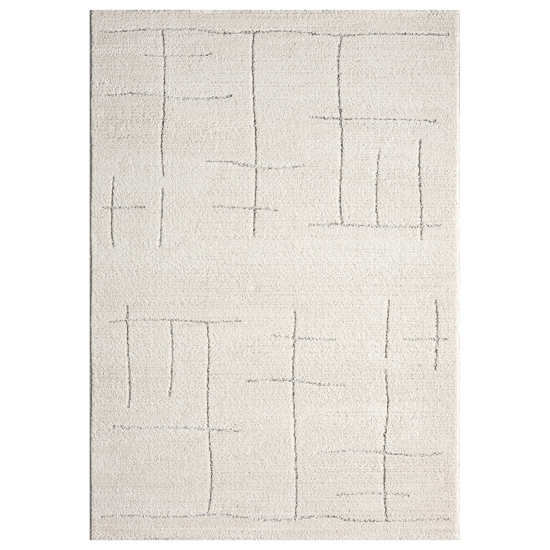 Kurzflor Teppich Skandinavisch Wohnzimmer Schlafzimmer Boho Optik Weich Streifen-zoom-