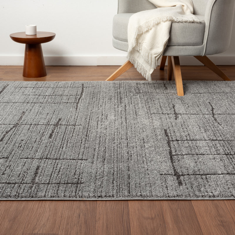 Kurzflor Teppich Skandinavisch Wohnzimmer Schlafzimmer Boho Optik Weich Streifen-zoom-