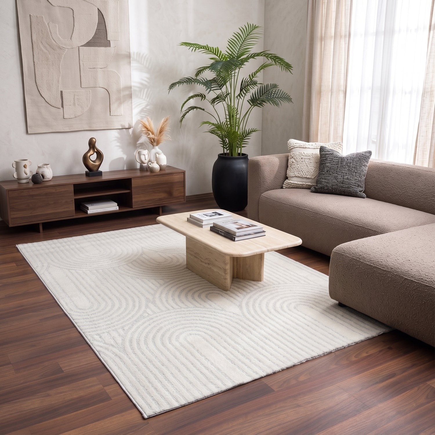 High-pile, long-pile rug, modern, for living room, bedroom, ultra-soft pattern-33