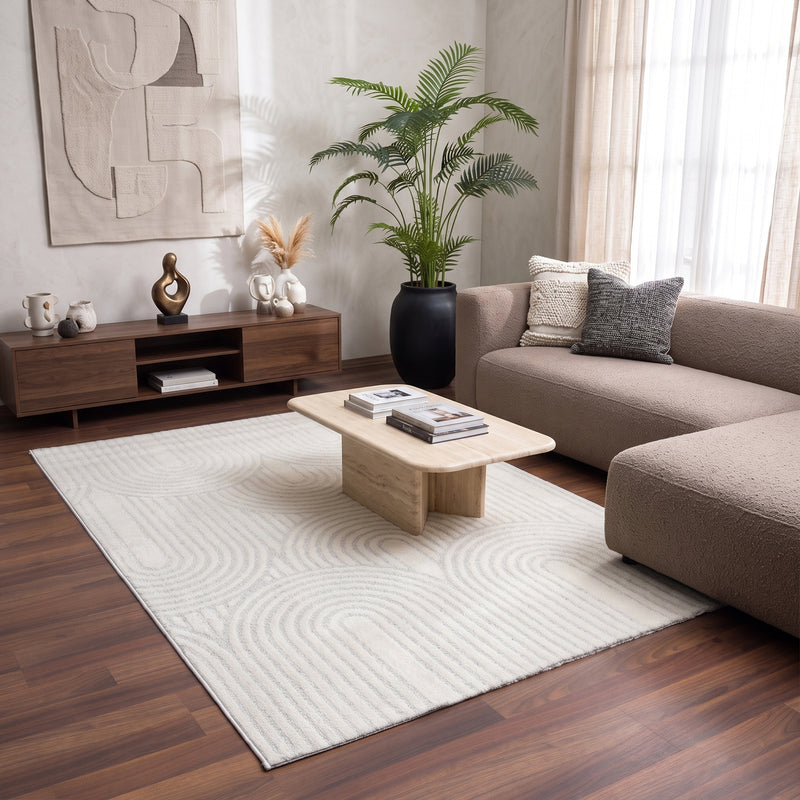 High-pile, long-pile rug, modern, for living room, bedroom, ultra-soft pattern-zoom-