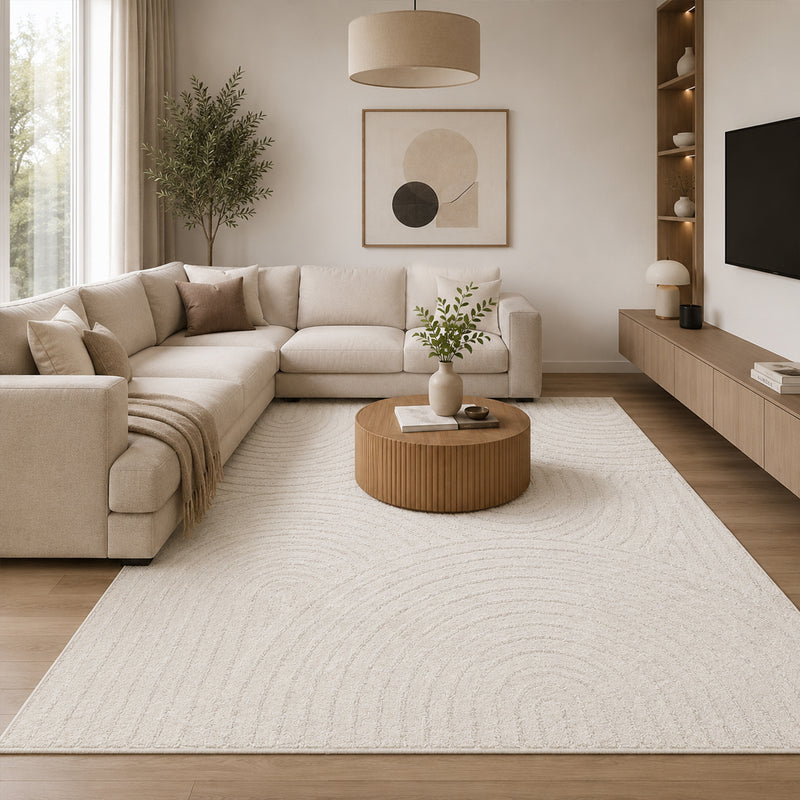 High-pile, long-pile rug, modern, for living room, bedroom, ultra-soft pattern-zoom-