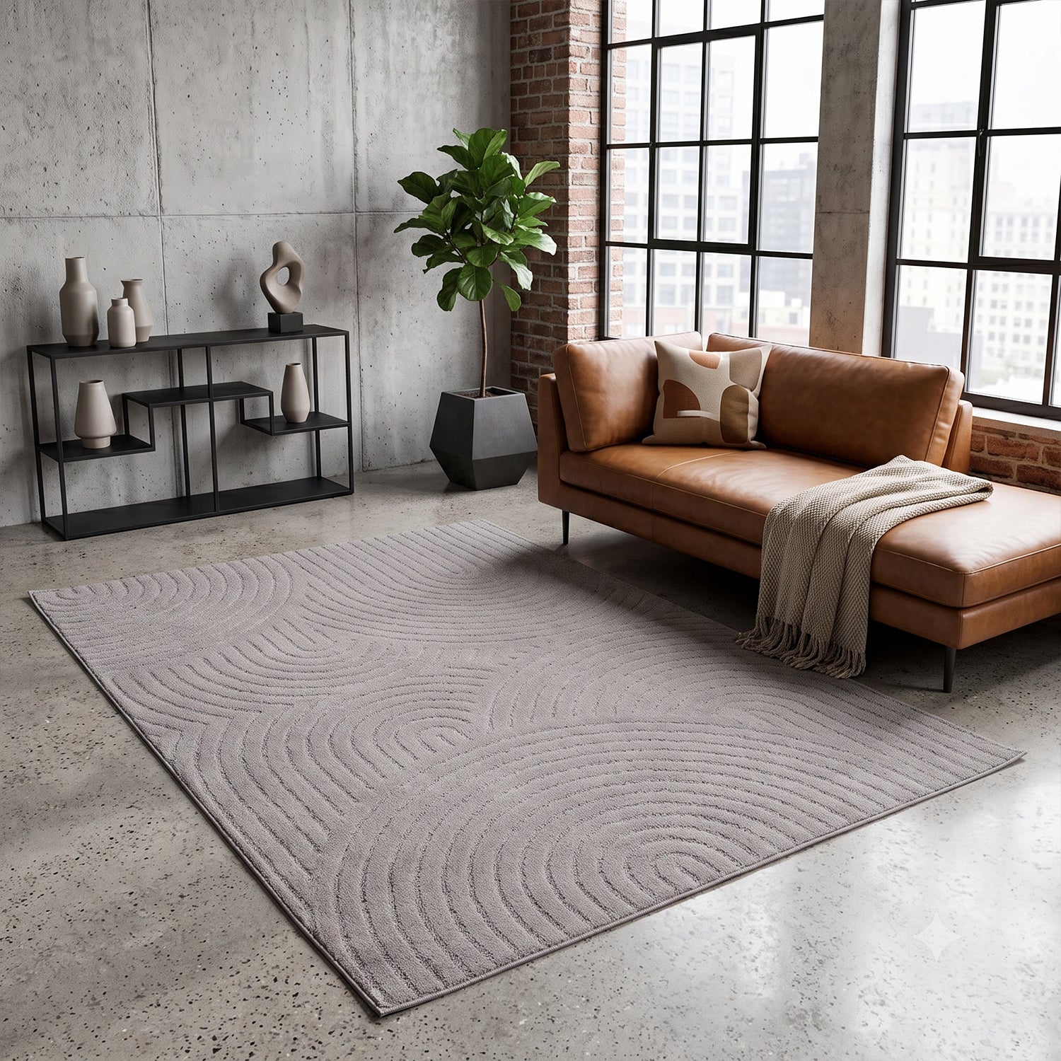 High-pile, long-pile rug, modern, for living room, bedroom, ultra-soft pattern-zoom-54