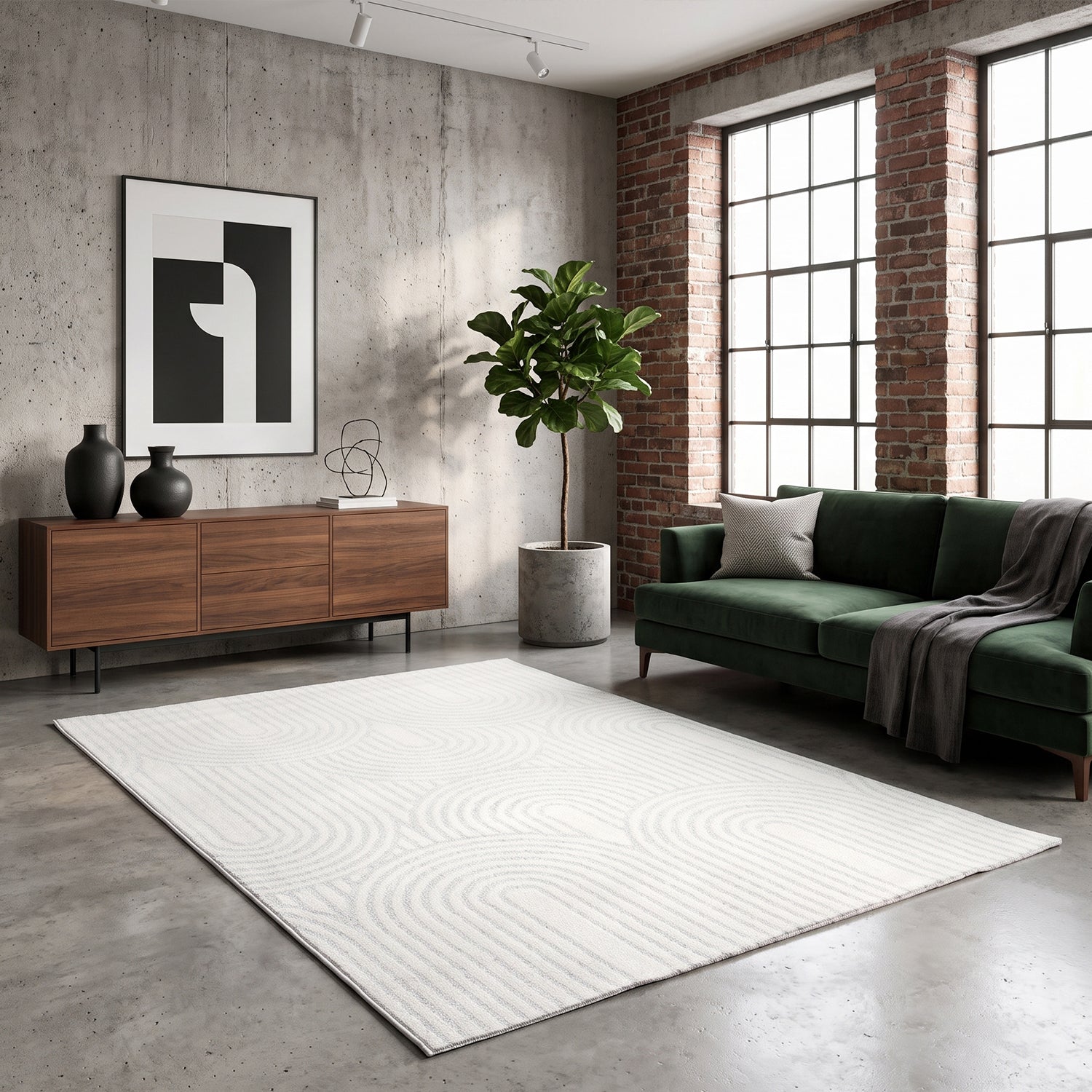 High-pile, long-pile rug, modern, for living room, bedroom, ultra-soft pattern-34