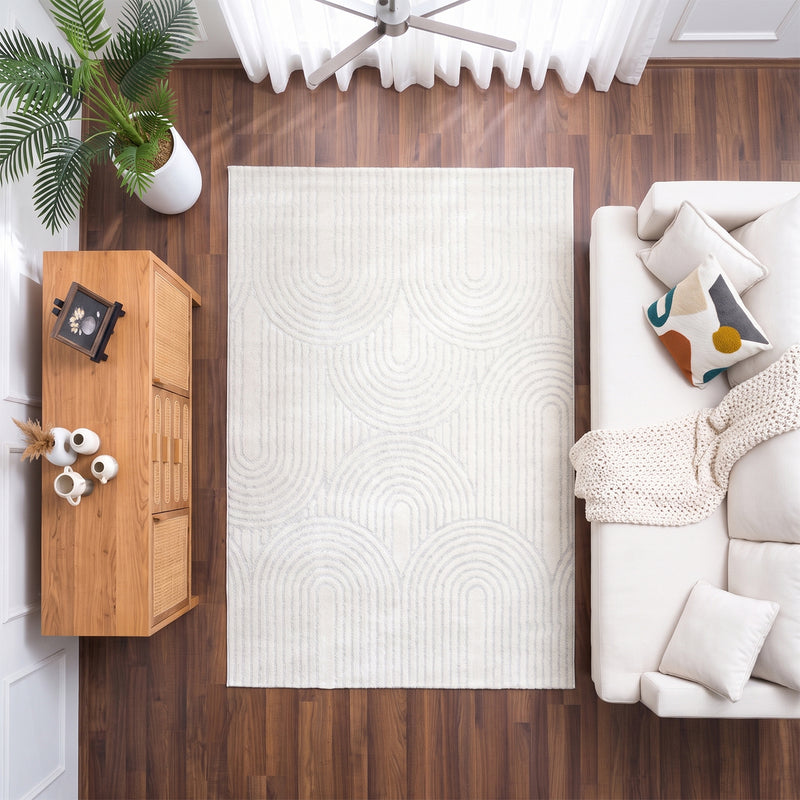 High-pile, long-pile rug, modern, for living room, bedroom, ultra-soft pattern-zoom-