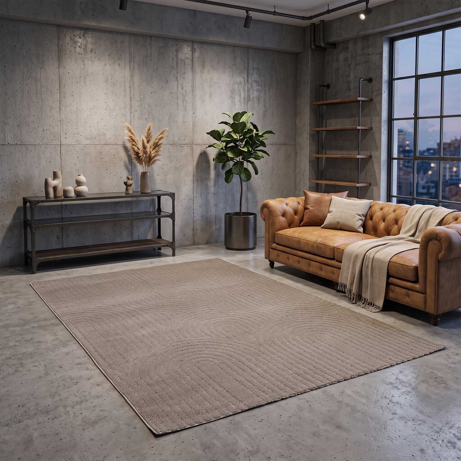 High-pile, long-pile rug, modern, for living room, bedroom, ultra-soft pattern-49
