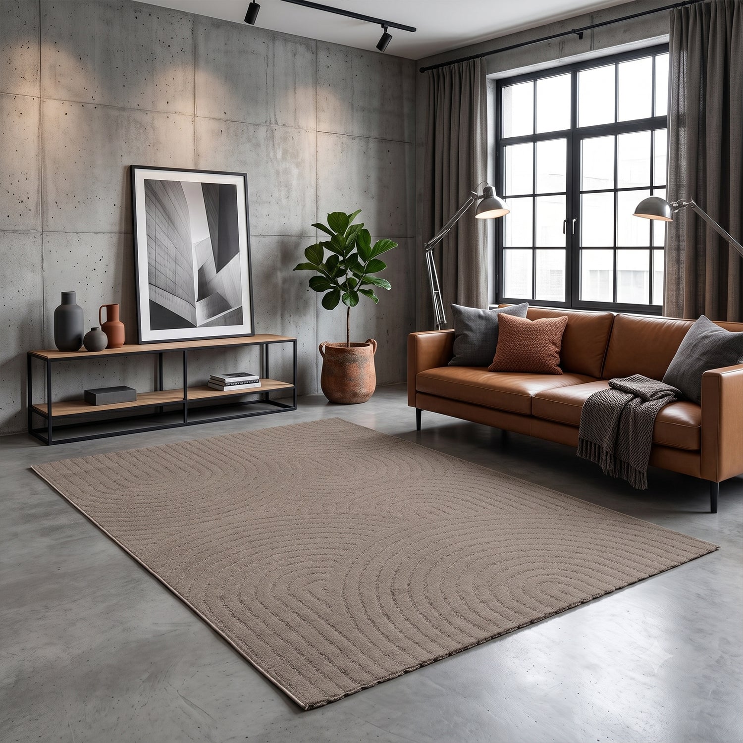 High-pile, long-pile rug, modern, for living room, bedroom, ultra-soft pattern-zoom-60