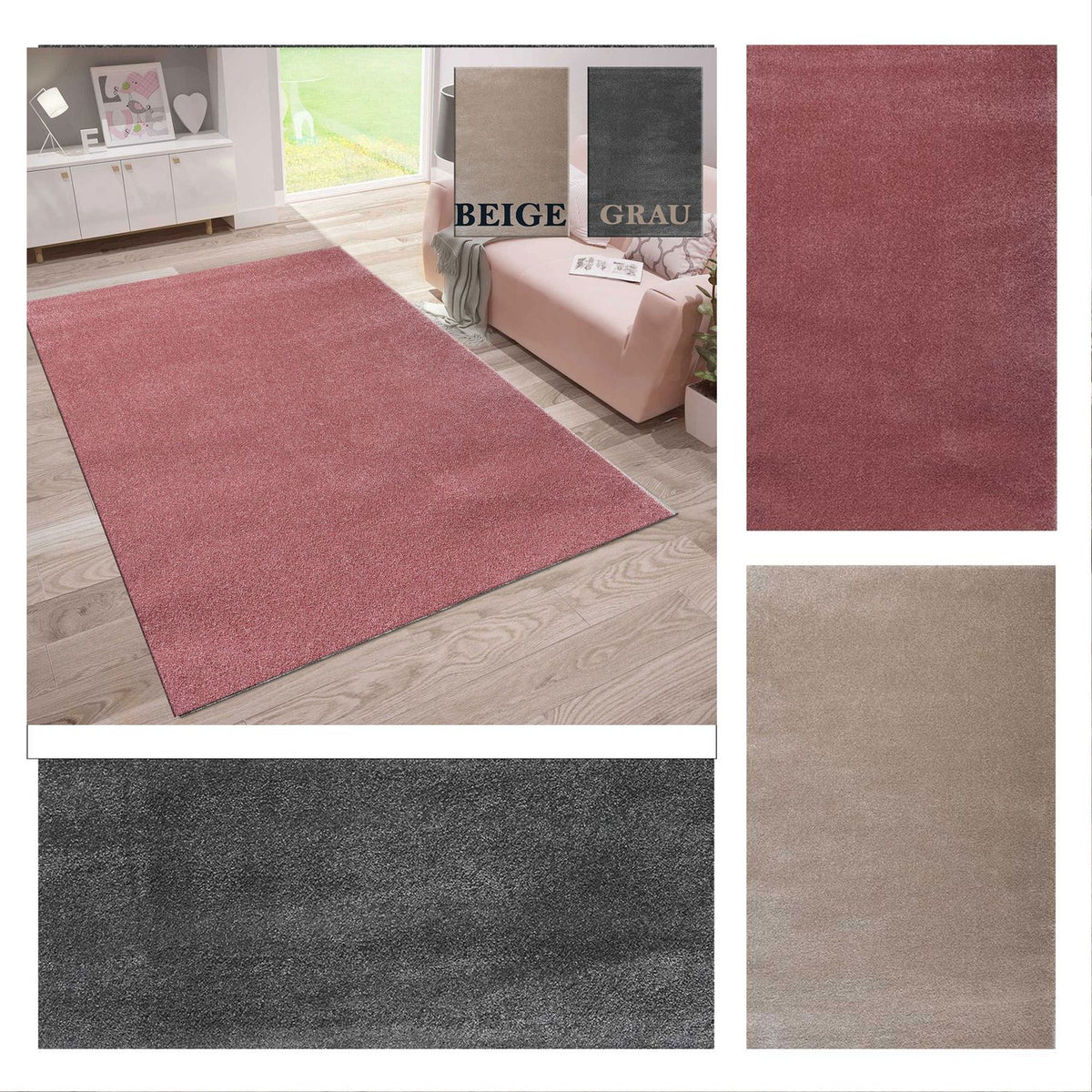 Teppich Flauschig Weich Seidiger Glanz Maximale Gemütlichkeit  für elegantes Wohnen-zoom-1