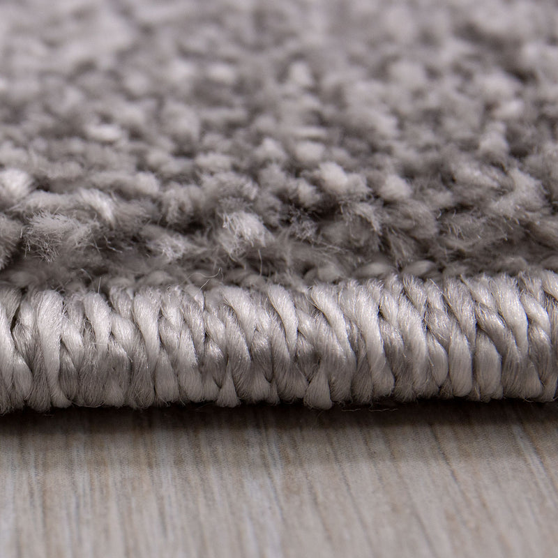 Short-pile rug, solid color, soft & fluffy, silky sheen in grey/anthracite, for living room, bedroom, kitchen-zoom-