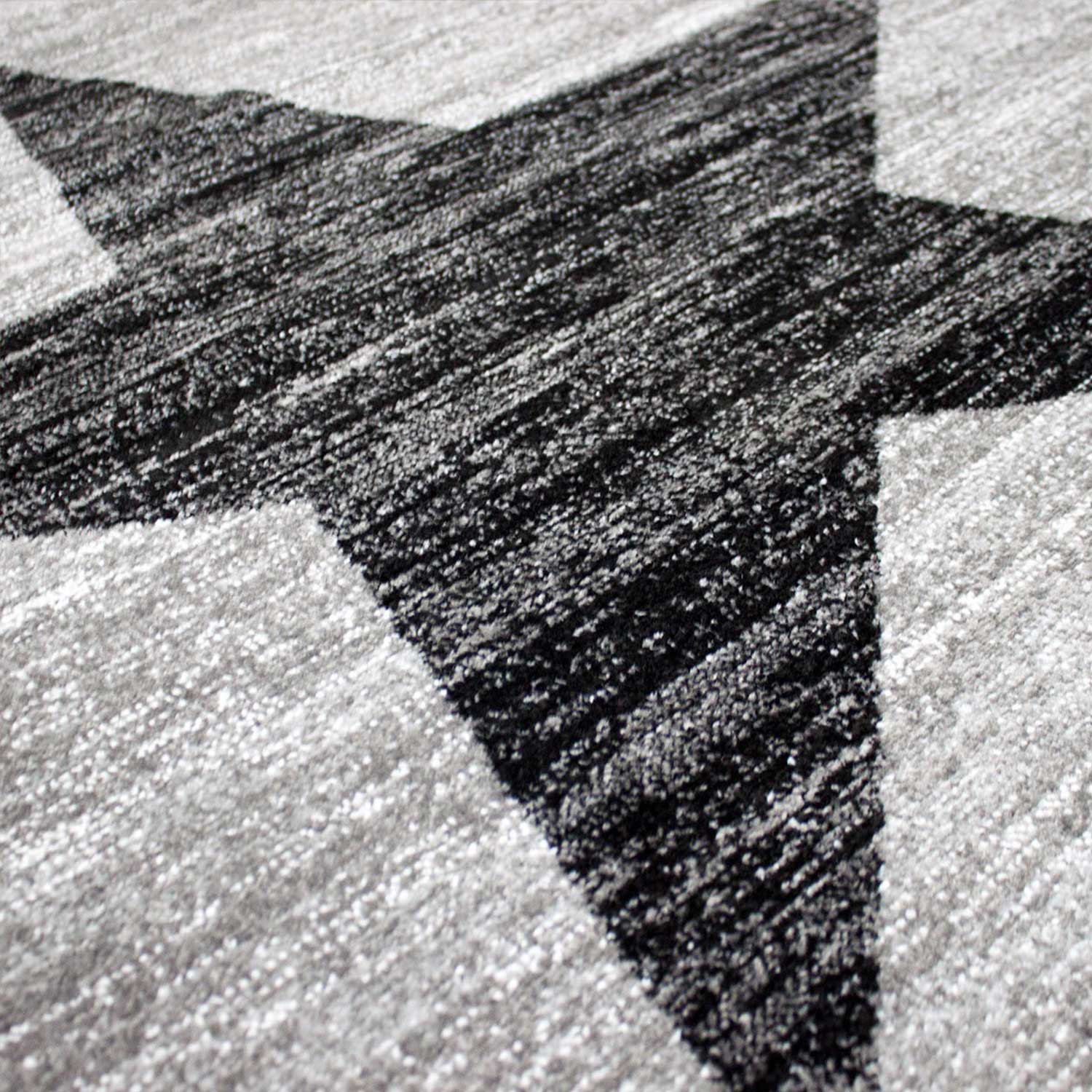 Star Youth Room Living Room Rug Grey Trendy Short Pile Rug Star Stylish Accessory