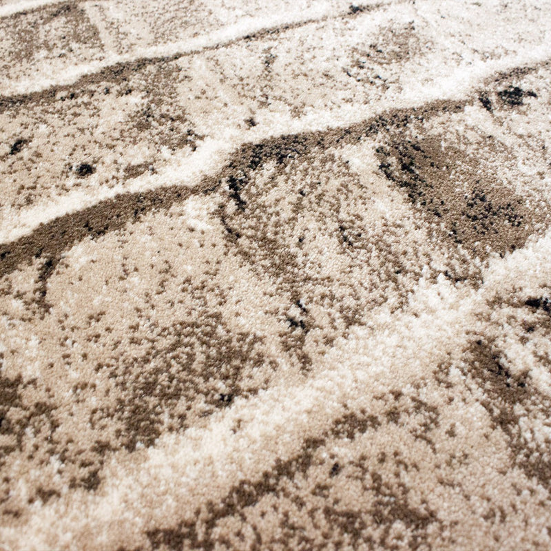 Modern carpet with stone look, brick pattern, durable in brown 5162-zoom-