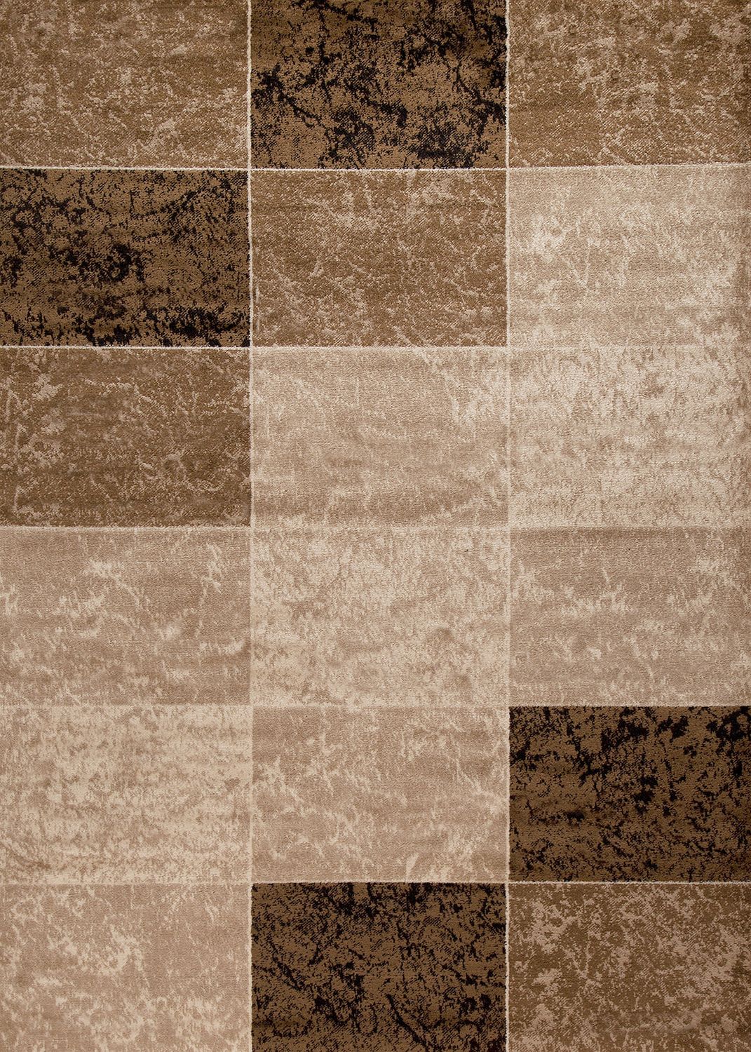 Teppich Wohnzimmer Beige Moderner Designer Teppich Marmor Muster Kariert und Meliert