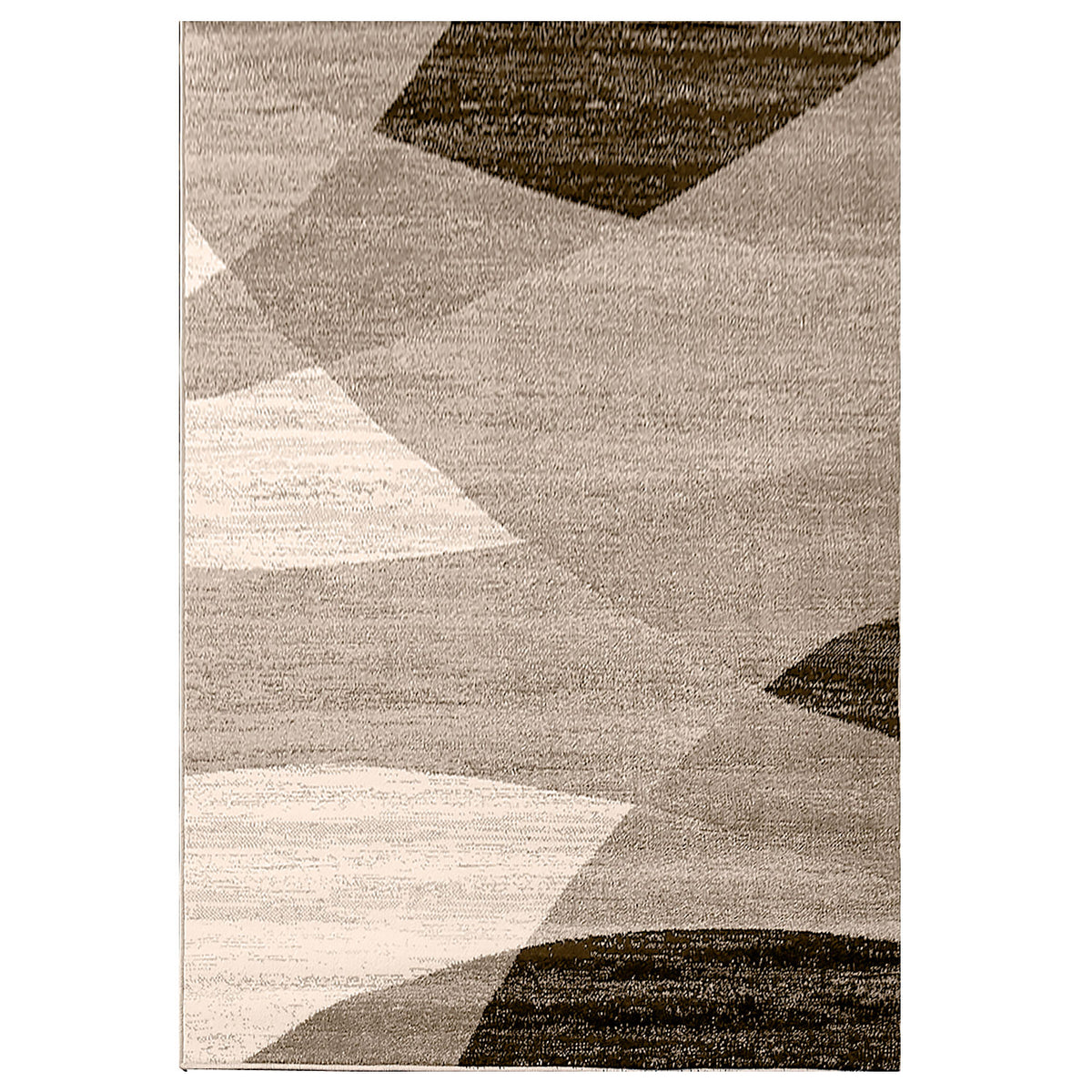 Moderner Teppich Geometrisches Muster Meliert in Braun Beige