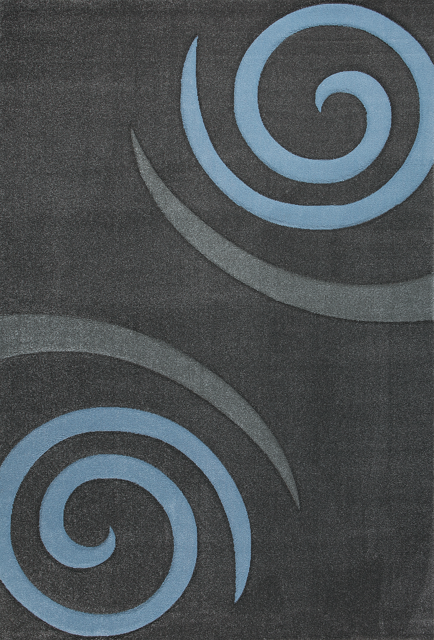 Cascadapl6678 Blau Kreisel Konturenschnitt Teppich