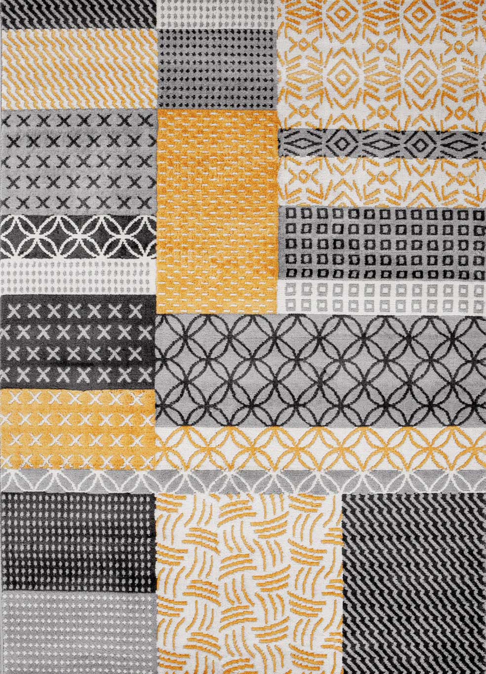 Modern patchwork rug for the living room & bedroom