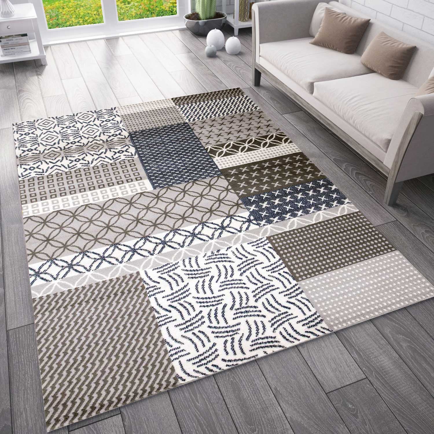 Modern patchwork rug for the living room & bedroom-6
