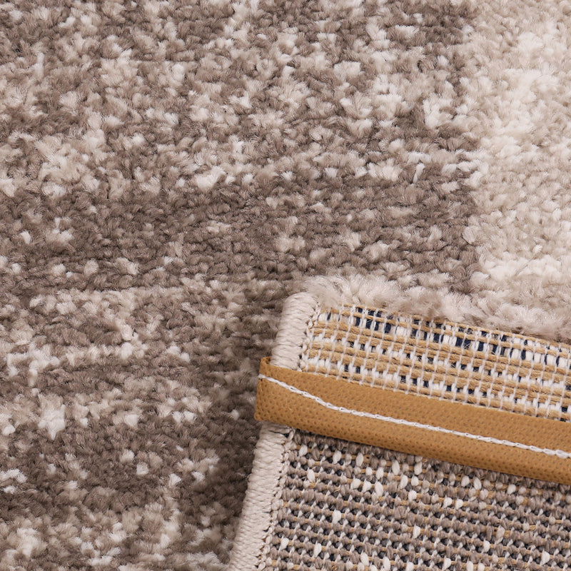 Moderner Designer Teppich mit Abstrakt Muster in Beige Braun Bordüre Rand-zoom-
