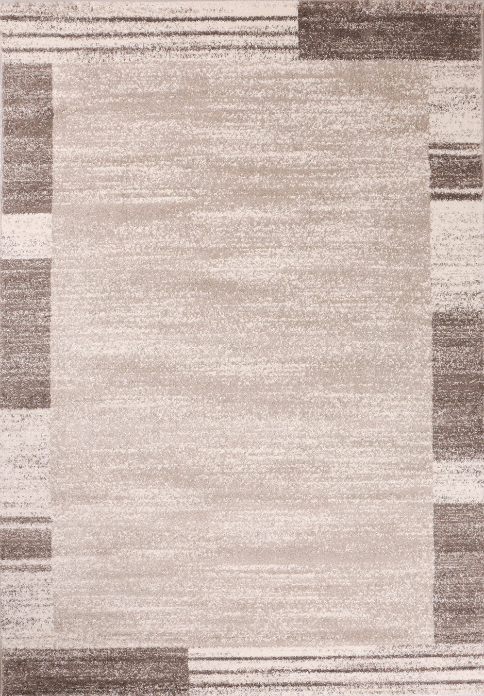 Moderner Designer Teppich mit Abstrakt Muster in Beige Braun Bordüre Rand-4