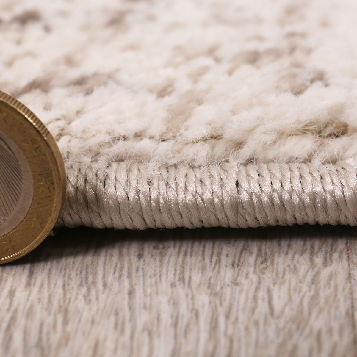 Moderner Designer Teppich mit Abstrakt Muster in Beige Braun Bordüre Rand-zoom-3