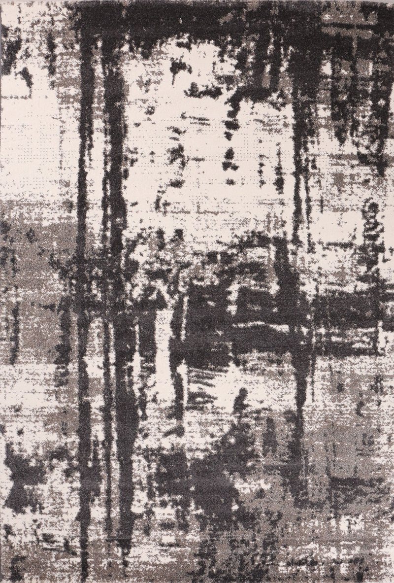 Modern designer rug with abstract pattern in gray-zoom-
