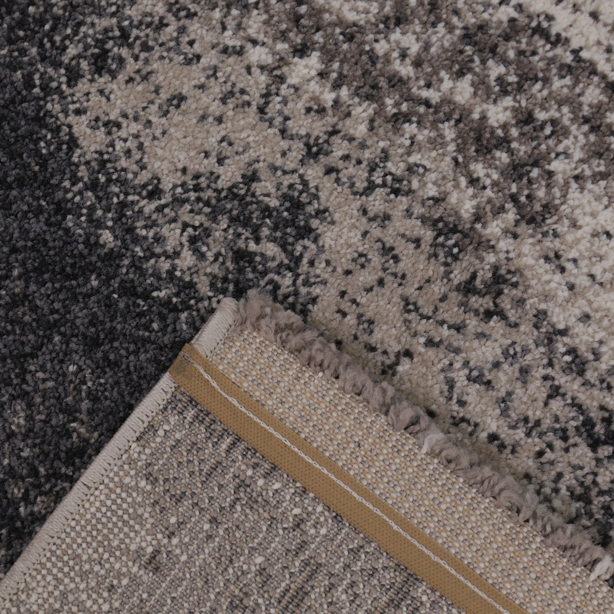 Designer Teppich mit Abstraktem Muster in Grau und Beige-3