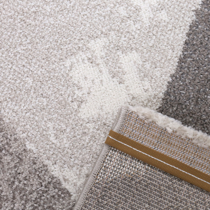 Teppich Geometrische Muster Marmor Optik Modern Grau Beige Meliert-zoom-