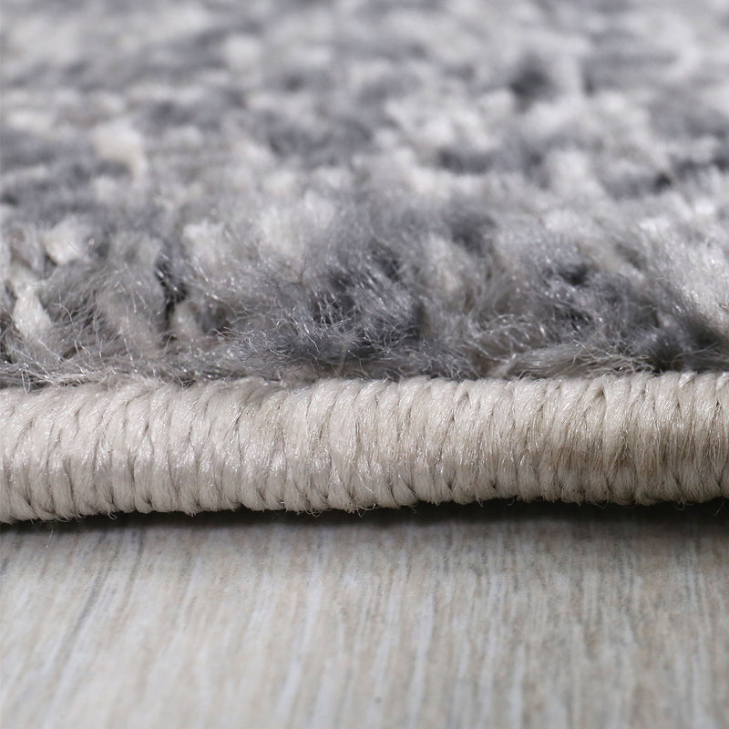 Teppich Geometrische Muster Marmor Optik Modern Grau Beige Meliert-zoom-