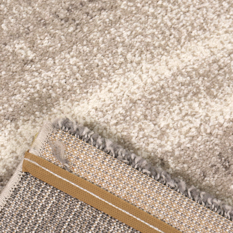 Modern designer rug with abstract stripe pattern in gray and beige-zoom-