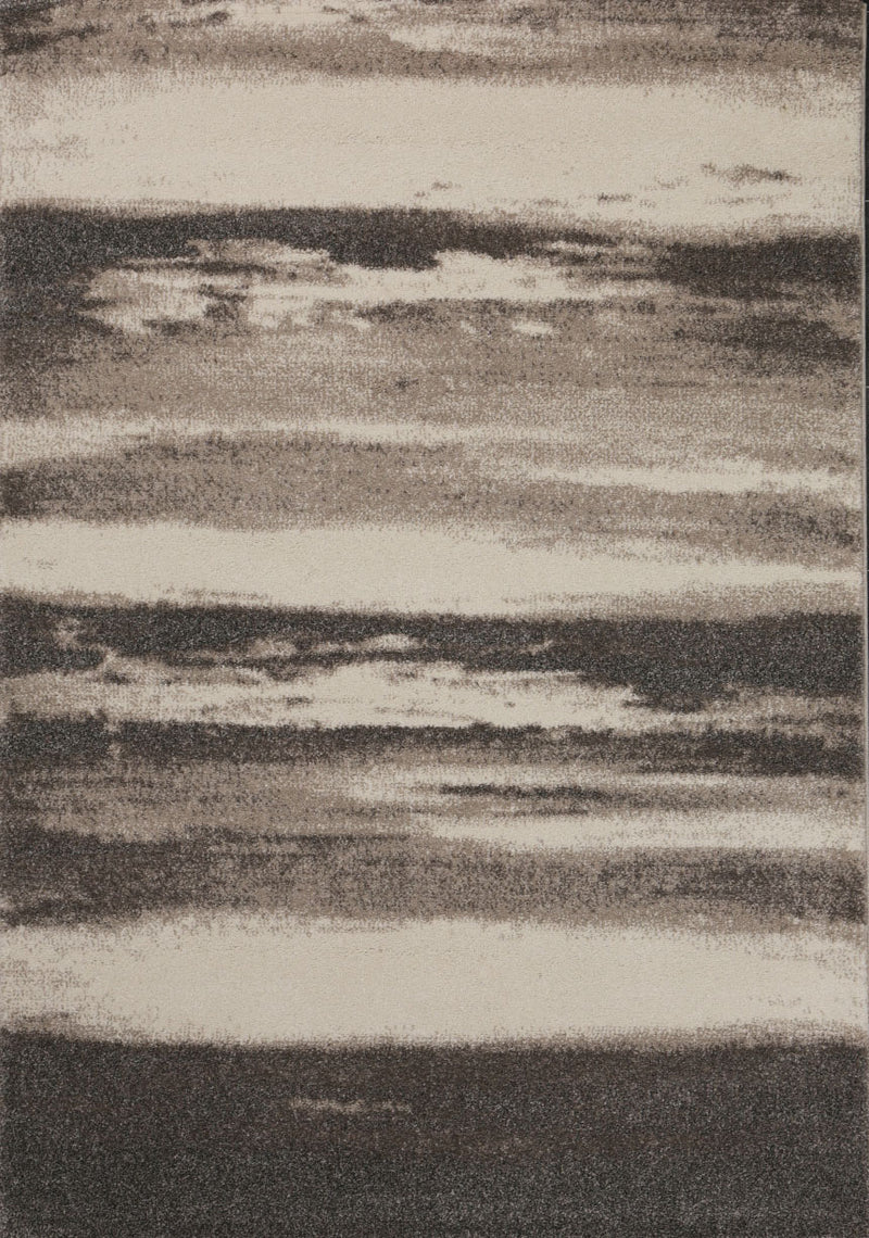 Modern designer rug with abstract stripe pattern in gray and beige-zoom-