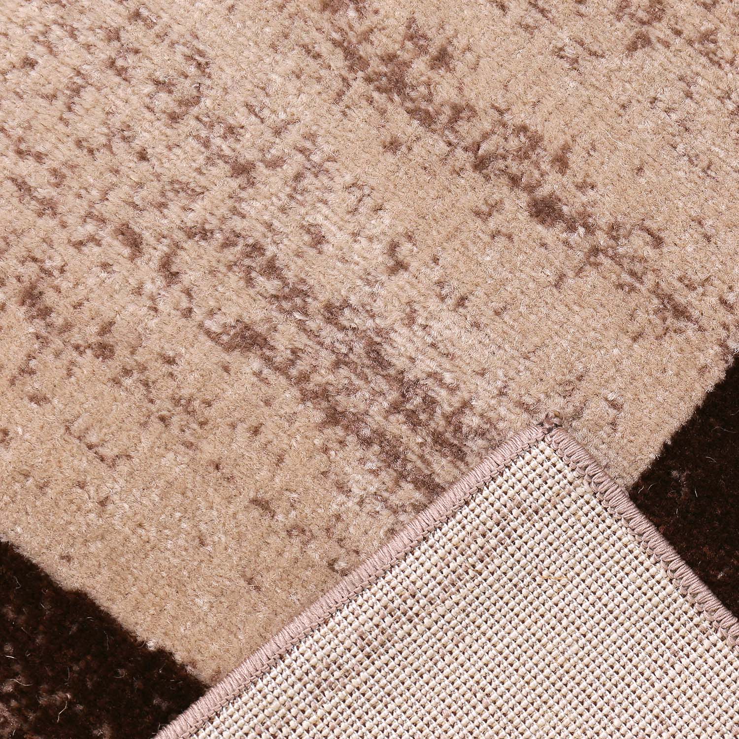 Milano9119 Brown Modern Designer Living Room Rug Geometric Pattern Mottled-3