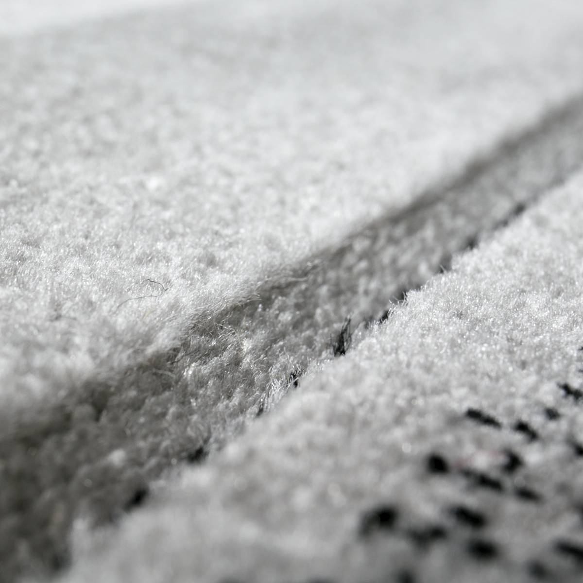 Designer living room rug, grey tile look with color gradient and contour cut-2