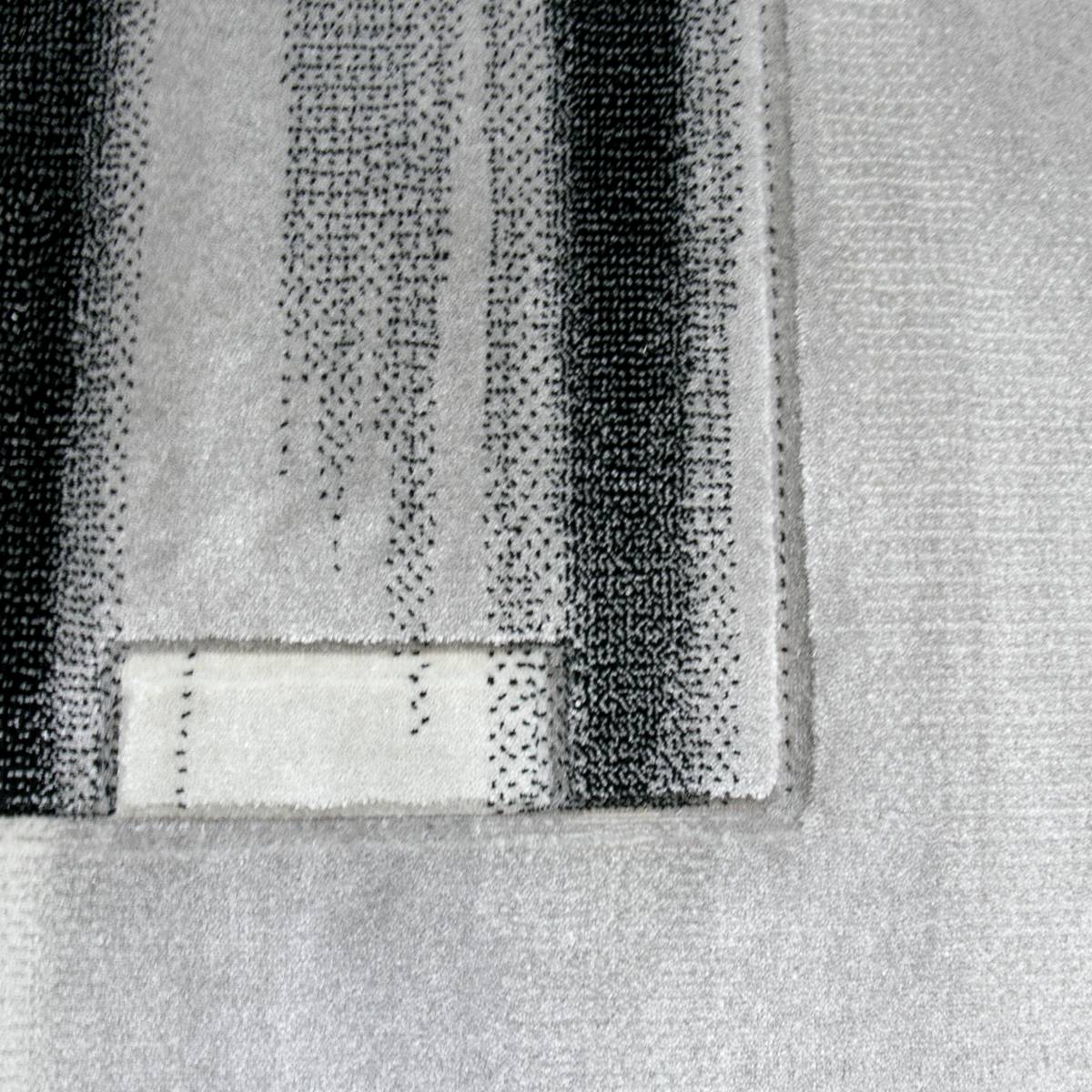 Designer living room rug, grey tile look with color gradient and contour cut-zoom-3