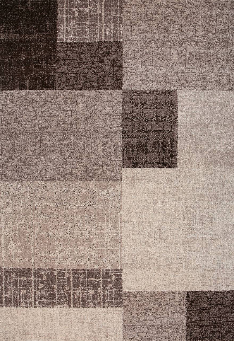 Living room rug, short pile, beige-brown, designer rug, modern tile look, checkered, easy care - VIMODA-zoom-