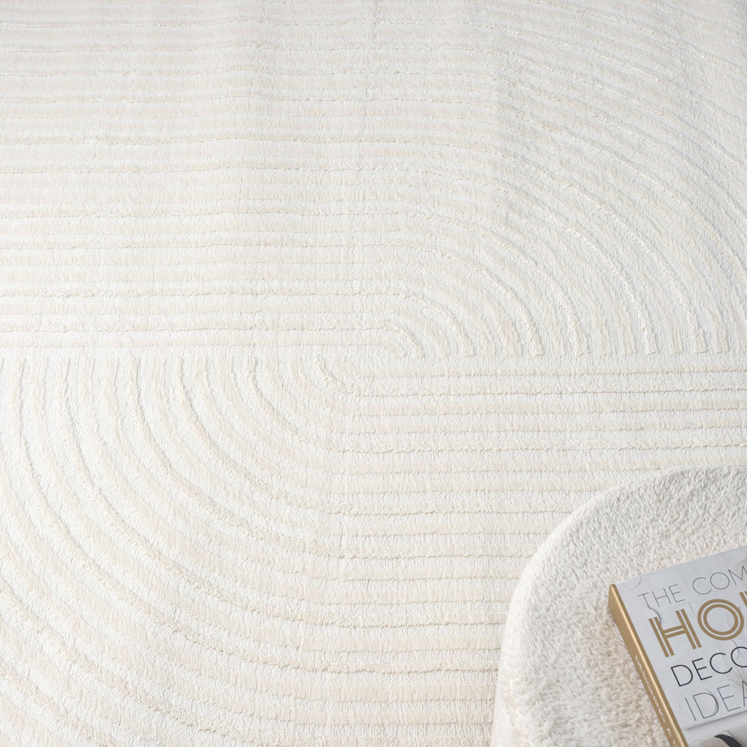 Moderner Kurzflor-Teppich Boho Wohnzimmer Schlafzimmer dünn mit 3D Hoch-Tief Effekt Pflegeleicht-zoom-5