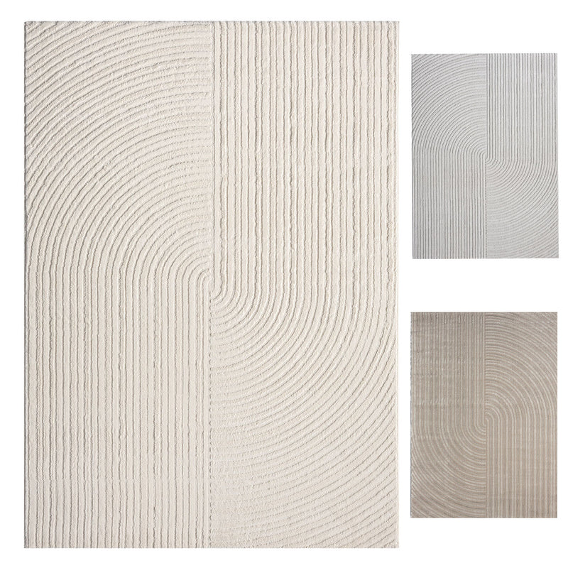 Short-pile rug Boho modern – Thin living room & bedroom rug with 3D high-low effect, easy to care for-zoom-