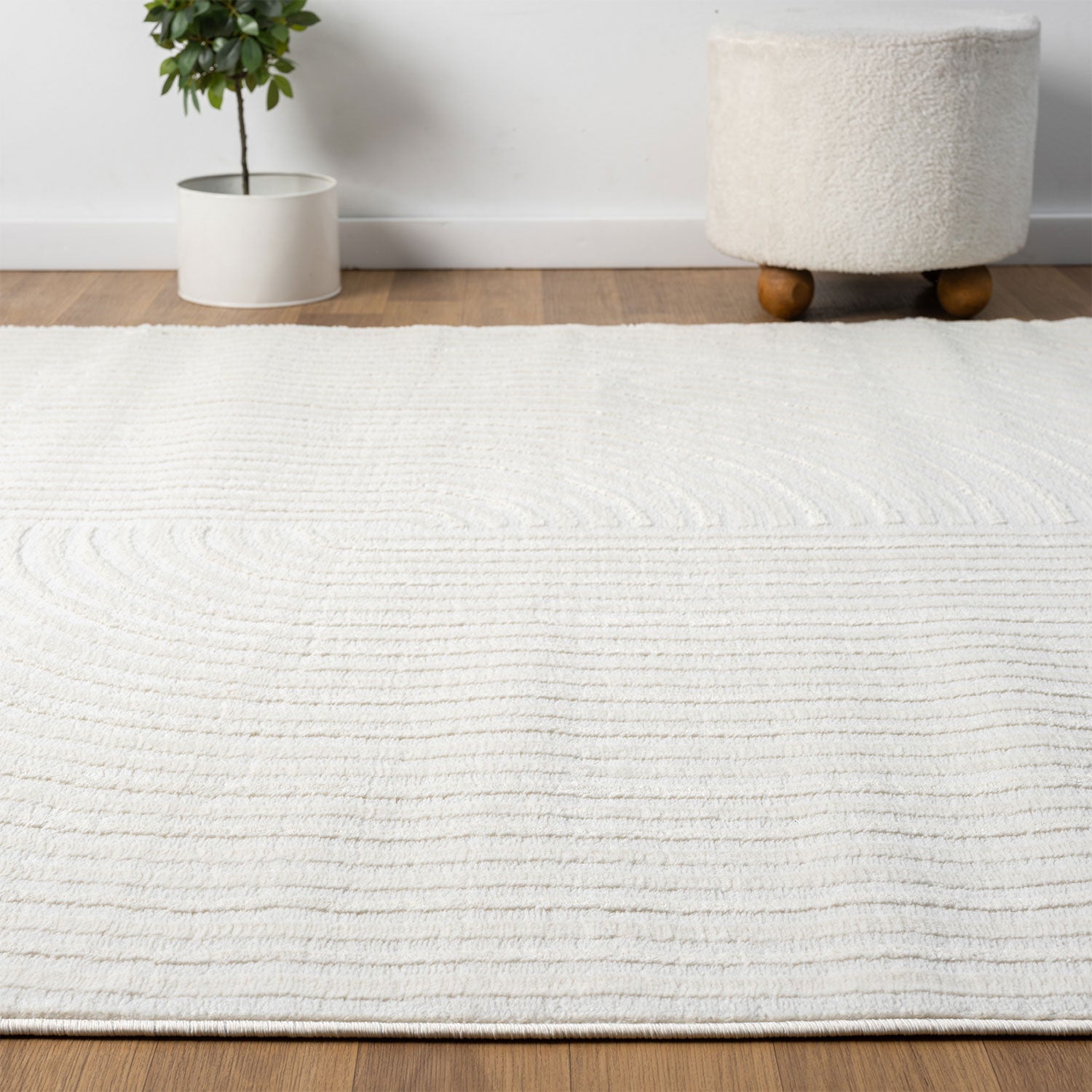 Short-pile rug Boho modern – Thin living room & bedroom rug with 3D high-low effect, easy to care for-4