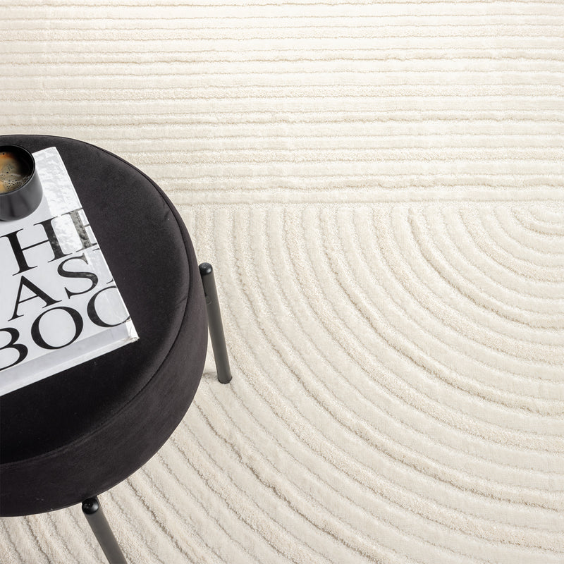 Modern short-pile rug for living room, bedroom, boho look, rainbow, Scandinavian-zoom-