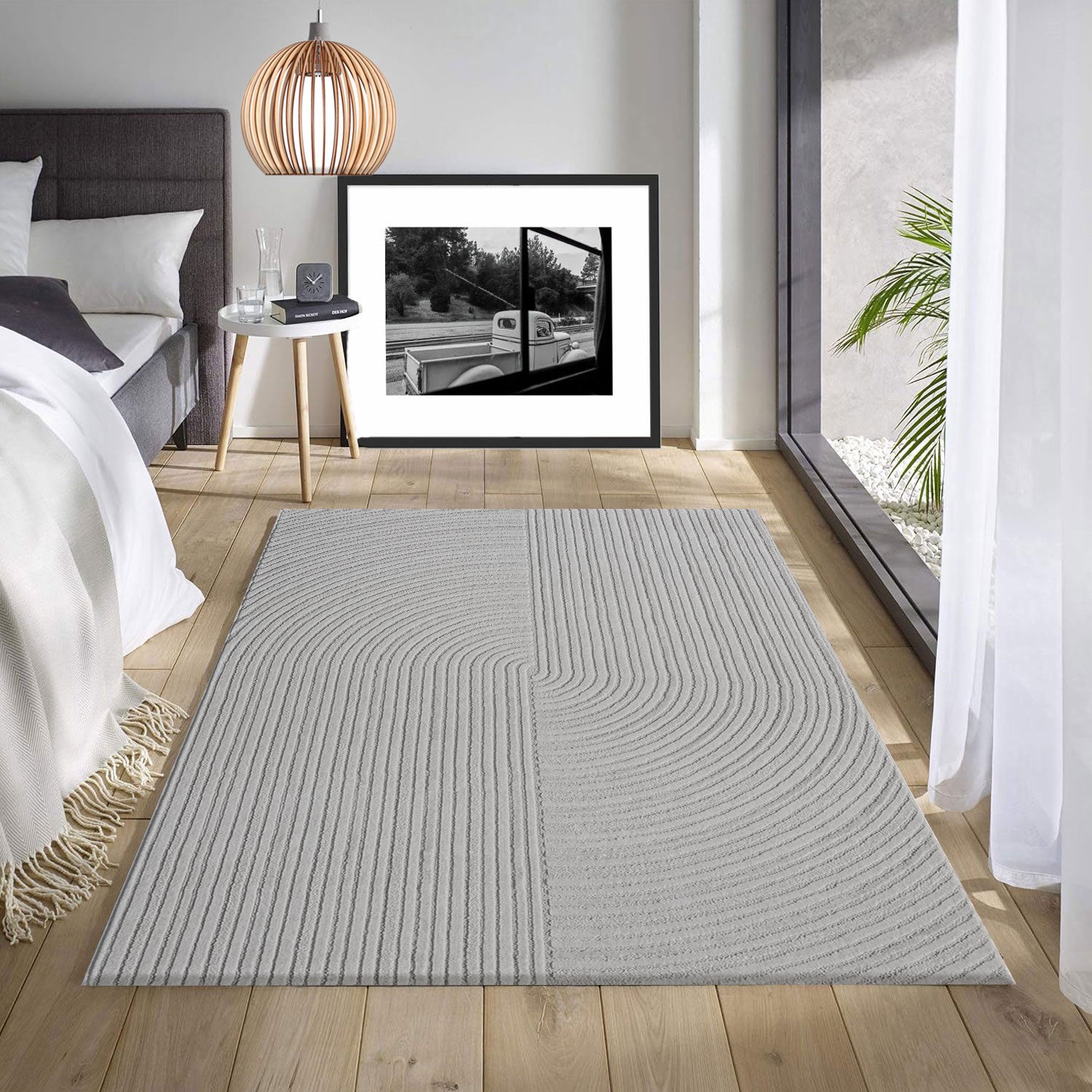 Modern short-pile rug for living room, bedroom, boho look, rainbow, Scandinavian-zoom-9