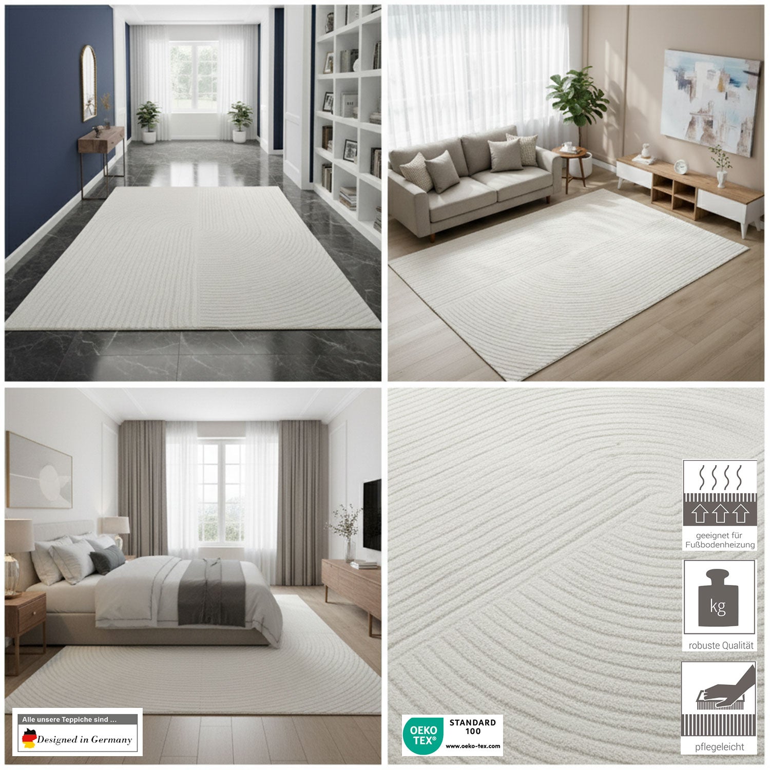 Modern short-pile rug for living room, bedroom, boho look, rainbow, Scandinavian-zoom-15