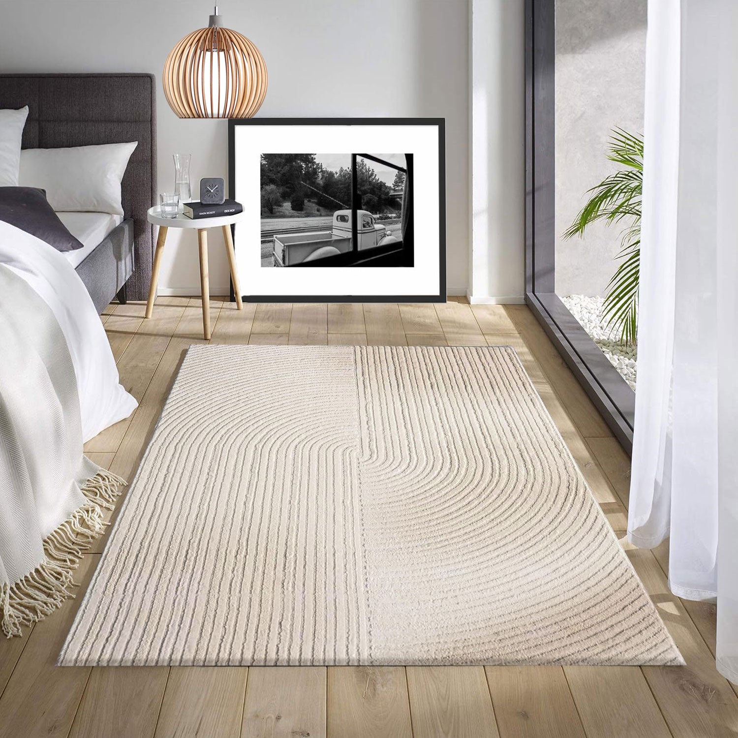 Modern short-pile rug for living room, bedroom, boho look, rainbow, Scandinavian-zoom-2