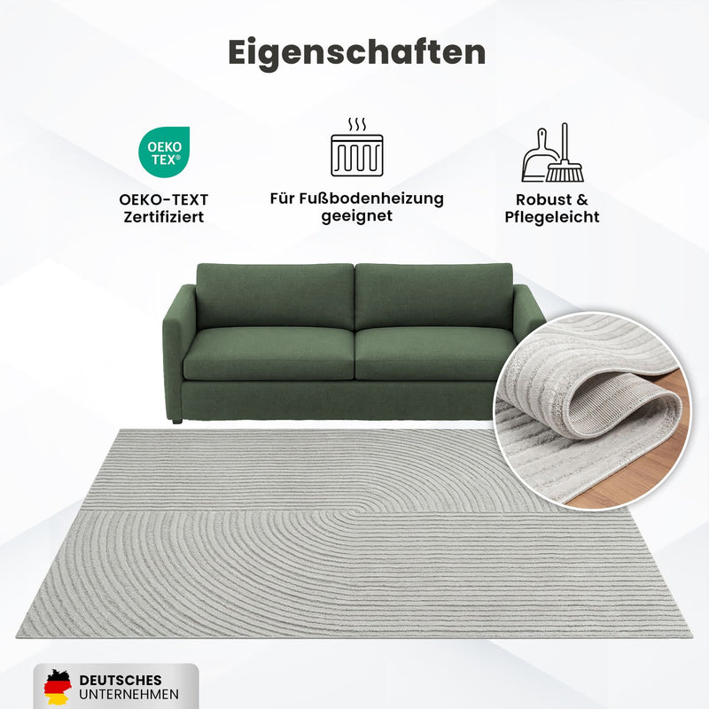 Modern short-pile rug for living room, bedroom, boho look, rainbow, Scandinavian-zoom-
