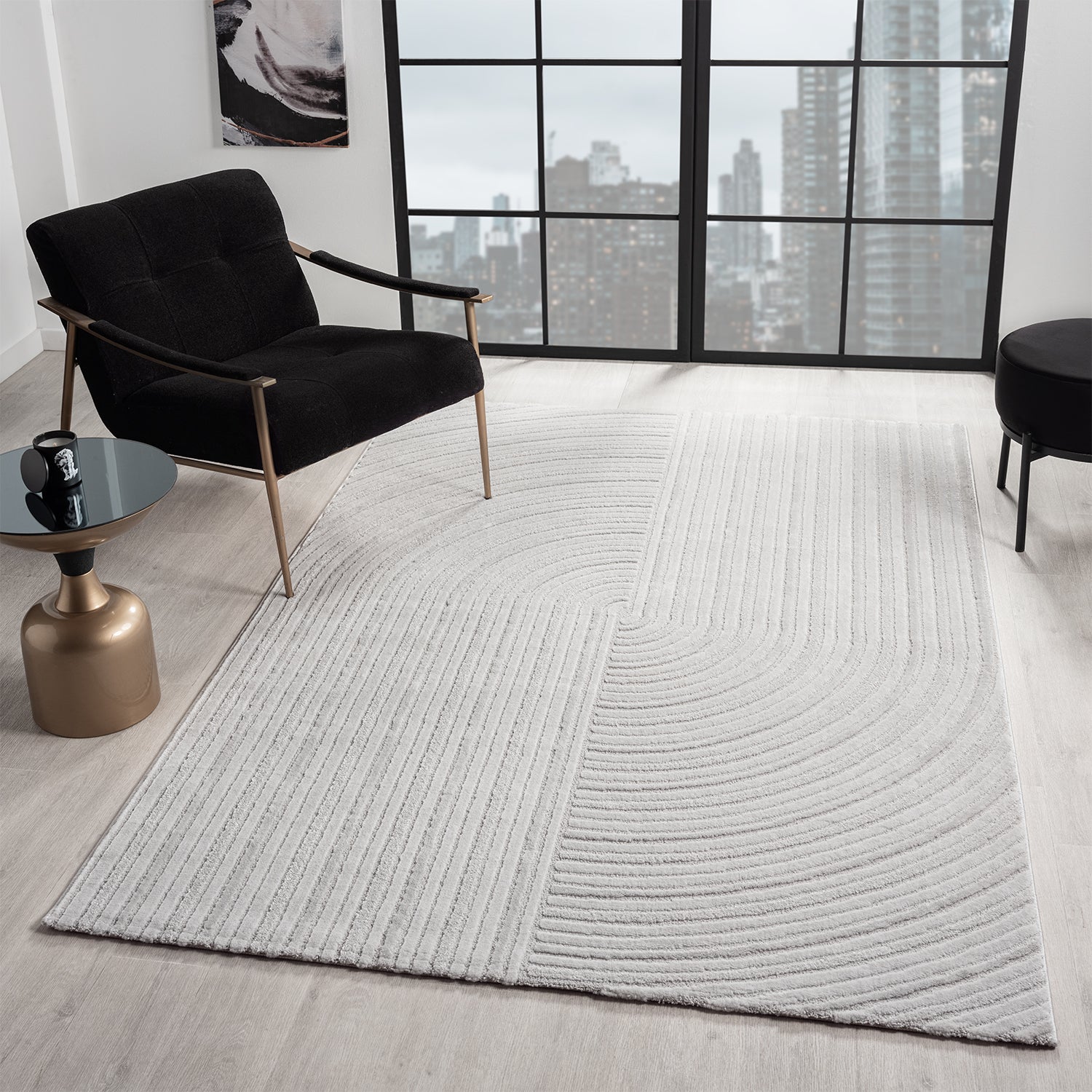 Modern short-pile rug for living room, bedroom, boho look, rainbow, Scandinavian-zoom-8