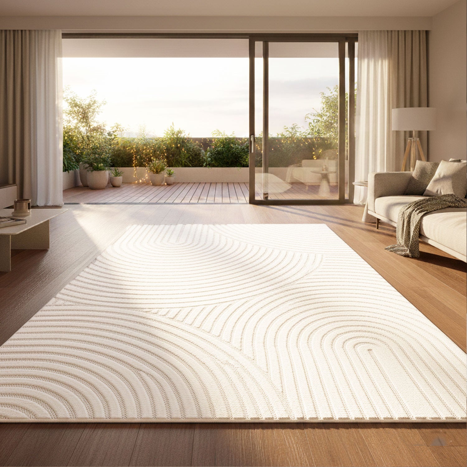 Moderner Kurzflor Teppich Wohnzimmer Schlafzimmer Skandinavisch In&Outdoor geeignet-1