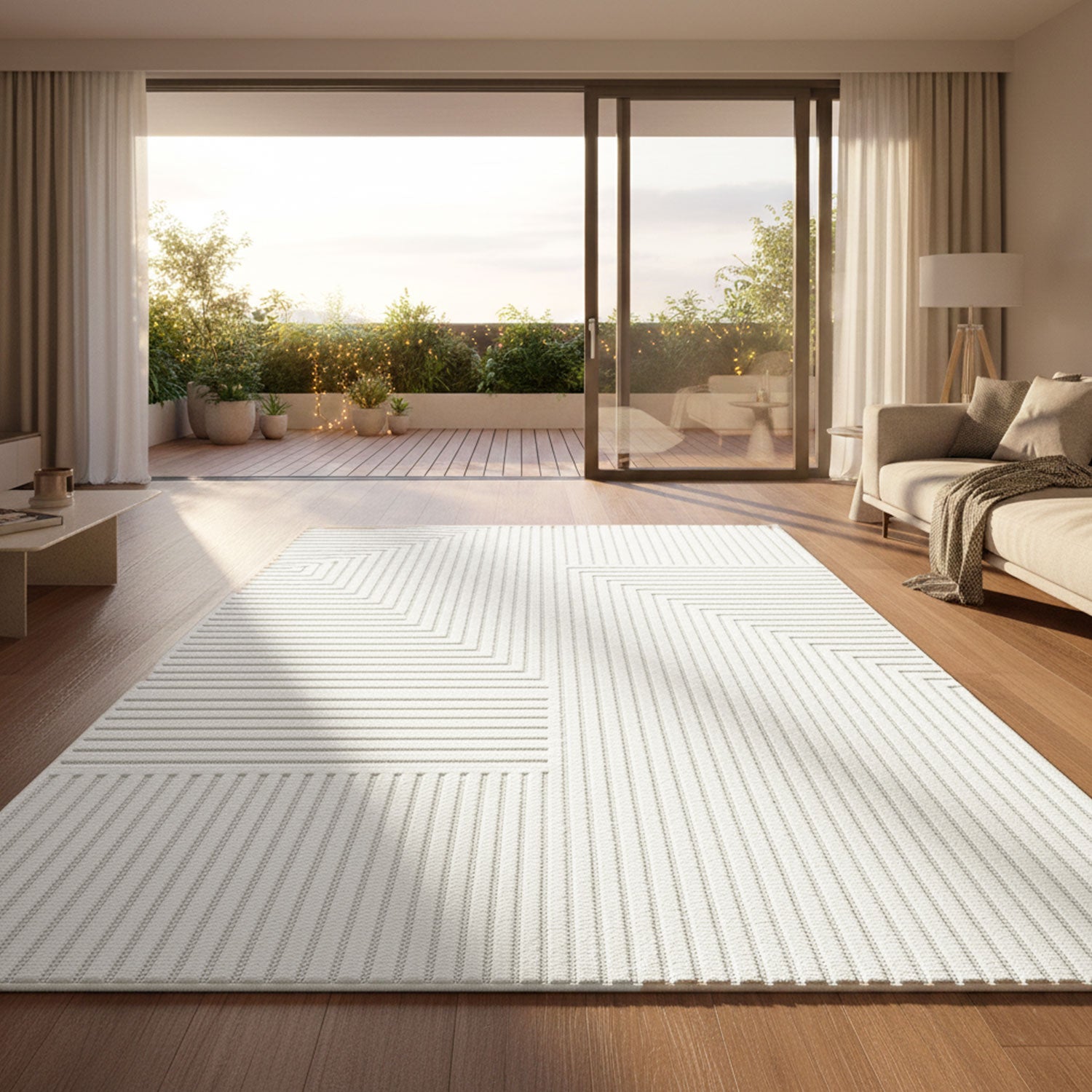 Moderner Kurzflor Teppich Wohnzimmer Schlafzimmer Skandinavisch In&Outdoor geeignet-zoom-14